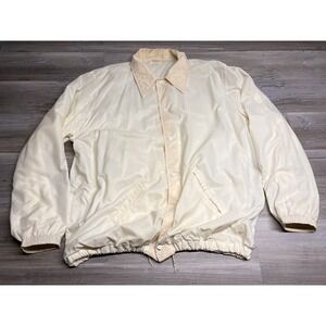 Vintage Windbreaker Coach Jacket XL Lined Baggy White Boxy Cropped Oversized 60s